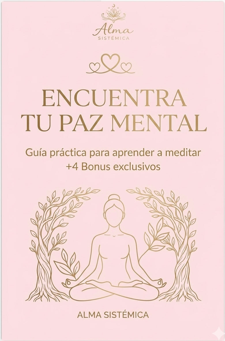 PDF de Alma Sistémica para encontrar paz mental, con 3 bonos de regalo, ilustración relajante y tranquila en la portada.