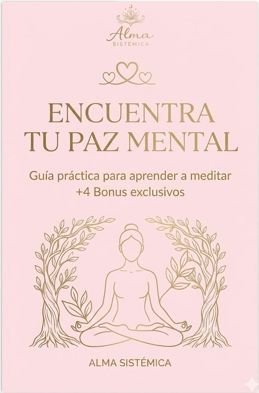 PDF de Alma Sistémica para encontrar paz mental, con 3 bonos de regalo, ilustración relajante y tranquila en la portada.